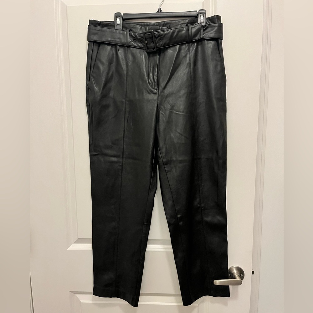 Ann Taylor Black Faux Leather Trousers